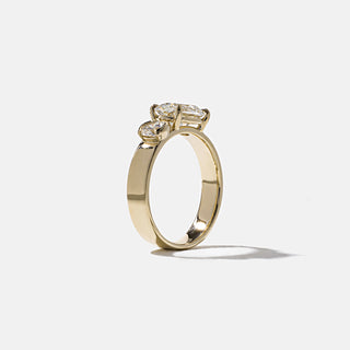 1.50ct Oval & Round Diamond Moissanite Solitaire Engagement Ring With Matching Curved Band