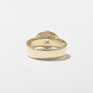 2.0ct Bezel Set Oval Diamond Moissanite Solitaire Engagement Ring With Matching Band