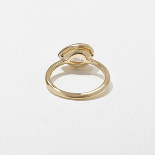 2.0ct Bezel Set Pear Diamond Moissanite Solitaire Engagement Ring With Matching Band