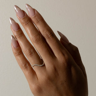 1.75ct Oval Cut Curved Unique Diamond Rings Engagement With Matching Band