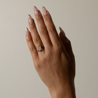 1.50ct Pear Cut Three Stone Diamond Tension Style Unique Engagement Ring  With Matching Band