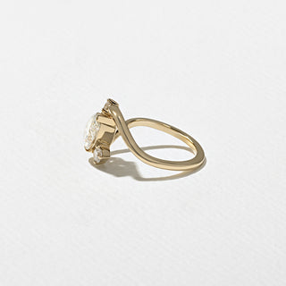 1.50ct Pear Cut Three Stone Diamond Tension Style Unique Engagement Ring  With Matching Band