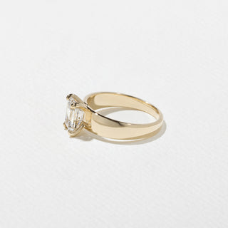 1.50ct Emerald Diamond Moissanite Unique Solitaire Engagement Ring With Matching Band