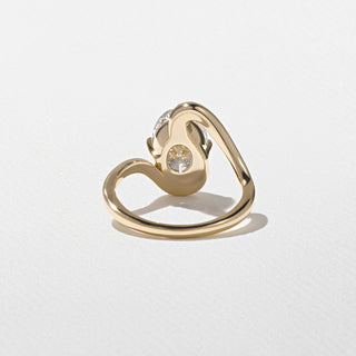 2.50ct Oval Moissanite Diamond Tension Style Engagement Ring With Matching Curved Band