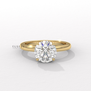 lotus prong diamond engagement ring
