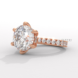 luxury 3 carat round engagement ring