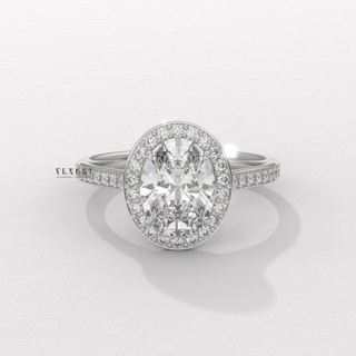 premium pavé engagement ring, designer oval diamond ring