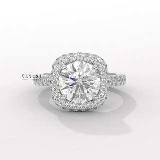 sparkling halo ring, moissanite halo ring