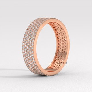 luxury round 5 stone pave band USA
