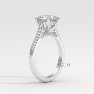 luxury round engagement ring USA