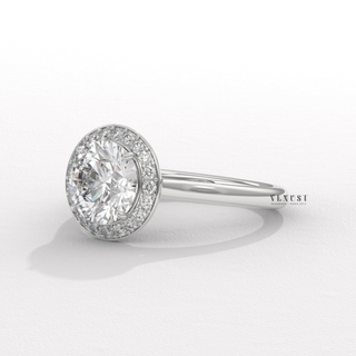 elegant round halo setting, classic round halo setting