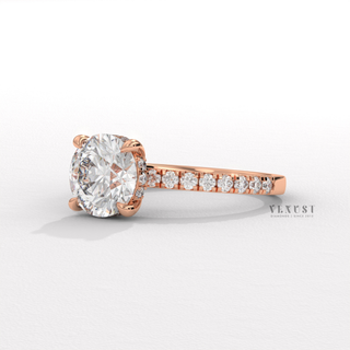 luxury round pave engagement ring for proposal