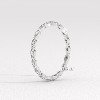 marquise and round eternity band