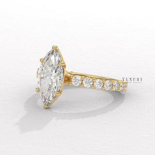 marquise cut moissanite ring