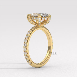 marquise pave gold ring