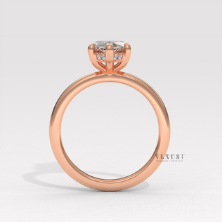 marquise solitaire ring with hidden halo
