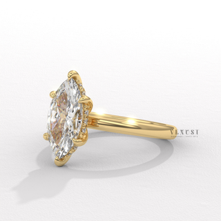 marquise solitaire gold ring