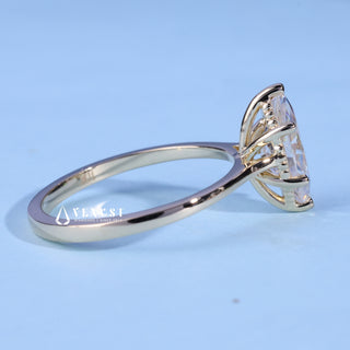 1.50CT Marquise Moissanite Diamond Cathedral Engagement Ring