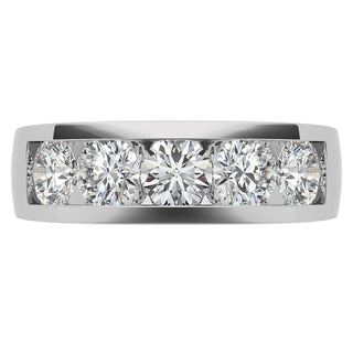 Round Channel Men's Moissanite Wedding Band