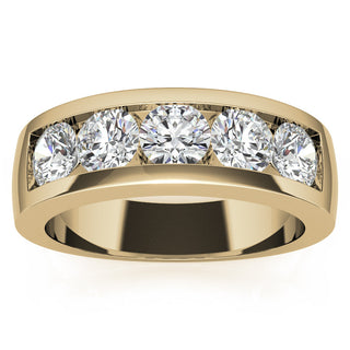 Round Channel Men's Moissanite Wedding Band