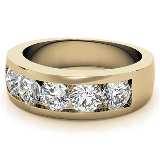 Round Channel Men's Moissanite Wedding Band