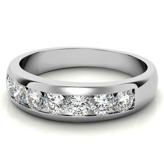 Round Cut Channel Moissanite Men's Wedding Band