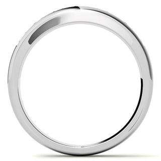 Round Cut Channel Moissanite Men's Wedding Band