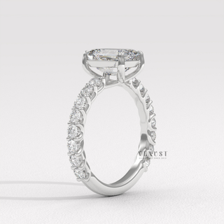 micro pavé emerald diamond ring