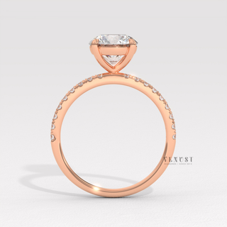 micro pavé round diamond ring