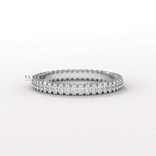 full pave wedding band
multi row pave diamond ring
triple row diamond band