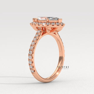 marquise pave halo ring, marquise diamond halo ring, marquise cut engagement ring