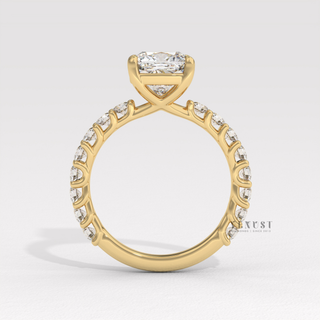 minimalist cushion cut pavé ring