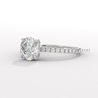 minimalist round cut pavé ring