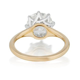 minimalist round ring,round rose cut solitaire ring, rose cut round engagement ring, round moissanite solitaire ring
