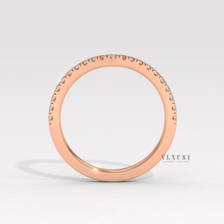 modern V shape wedding ring