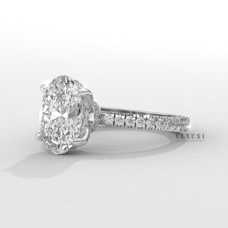 modern oval pave engagement design