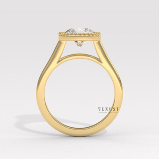 modern round bezel engagement ring unique