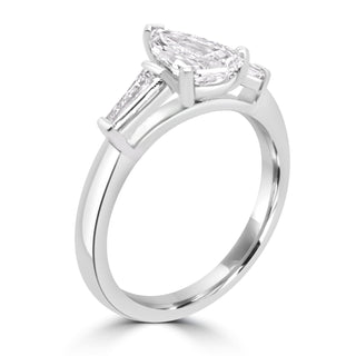 modern three stone ring
