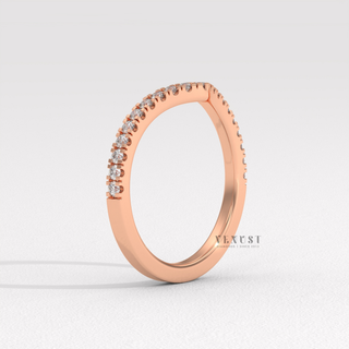 moissanite V shaped wedding band