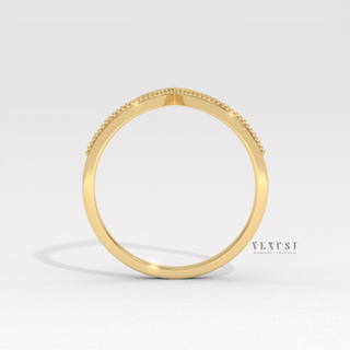 moissanite curved wedding band affordable