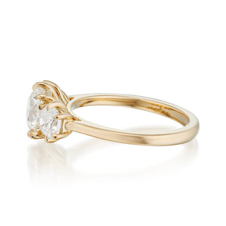 Three Stone Engagement Ring, Rose Cut Three Stone Ring
