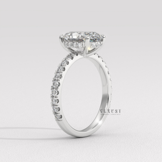 moissanite oval pave ring