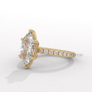 moissanite pave engagement ring