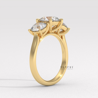 moissanite three stone ring