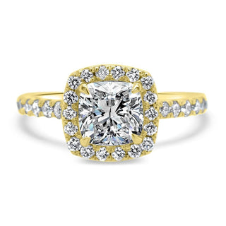 2 CT Cushion Cut Moissanite Halo Diamond Engagement Ring For Women