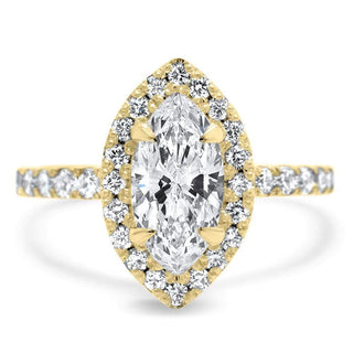 2 CT Marquise Cut Halo Moissanite Diamond Engagement Ring