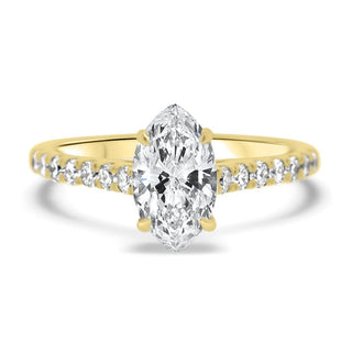 3 CT Marquise Cut Pave Set Moissanite Diamond Engagement Ring
