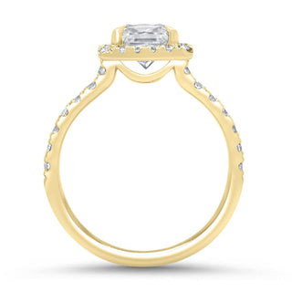 2 CT Princess Cut Moissanite Diamond Halo  Engagement Ring
