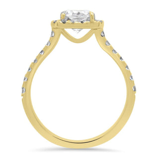 2.5 CT Cushion Cut Halo Moissanite Diamond Engagement Ring