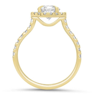 2.5 CT Round Cut Moissanite Diamond Halo Engagement Ring